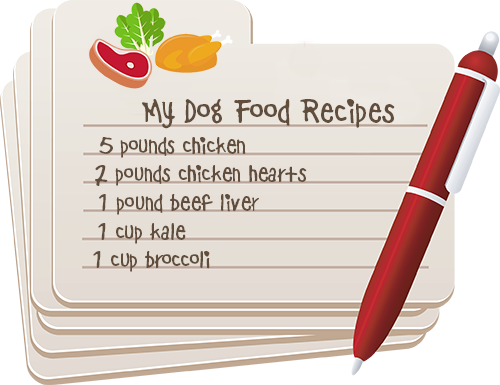 dog-food-recipes - Dogs Naturally Recipe Cards for Making Raw Dog Food